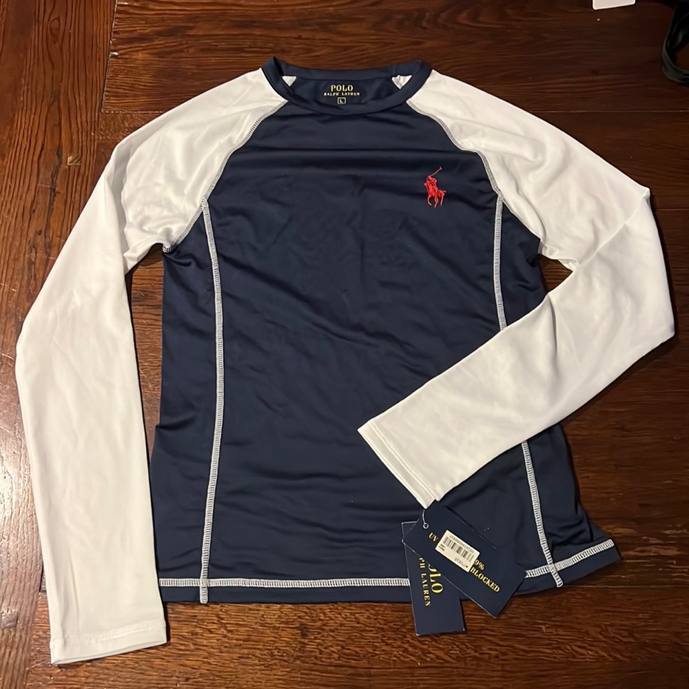 Ralph Lauren long sleeve swim shirt, size L(14-16)